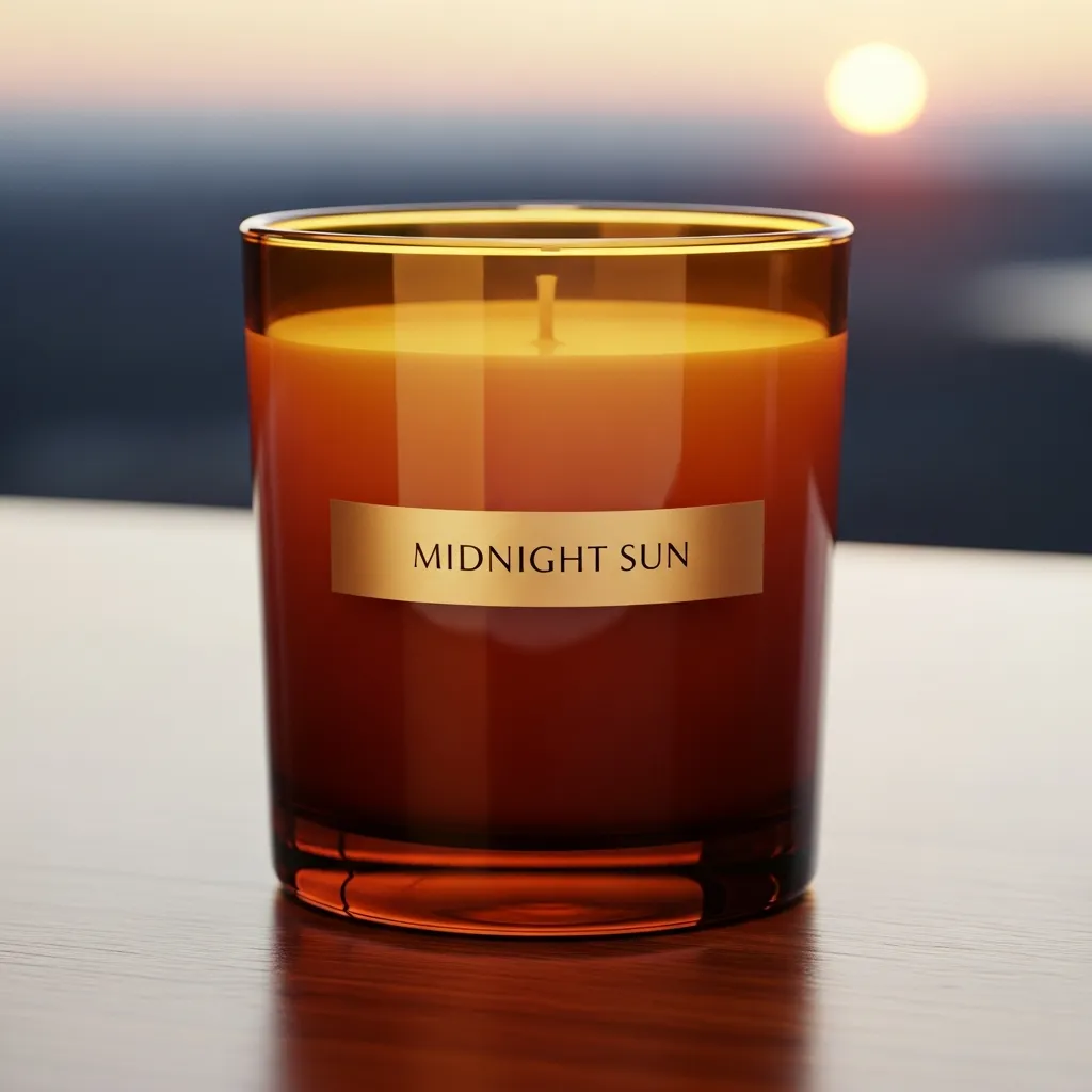 Midnatssol begrænset udgave stearinlys i gradient ravglas